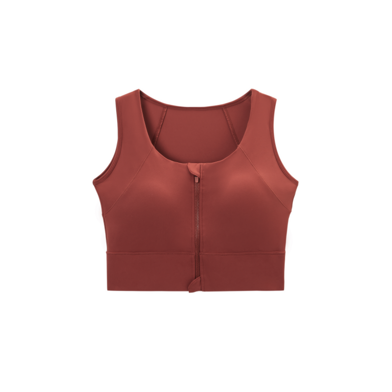 Zipper bra plus size yoga vest water drop cup fat sports bra Featherun