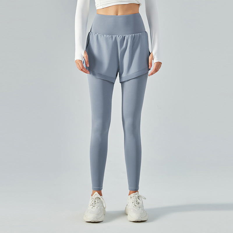 Two Piece dress Pants Women's Thin High Waist Hip Lifting Sports Fitness Pants Featherun