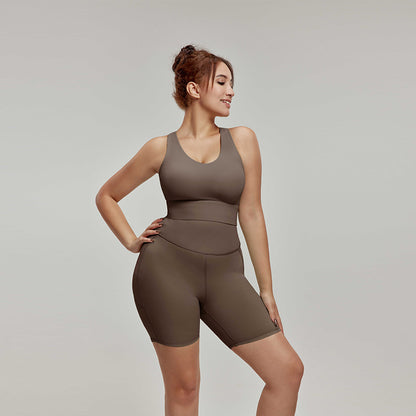 Shock-proof fixed cup to cover secondary breasts, enlarged yoga wear bra fitness vest