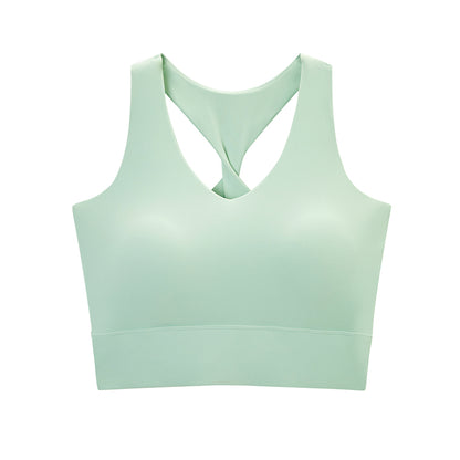 Shock-proof fixed cup to cover secondary breasts, enlarged yoga wear bra fitness vest
