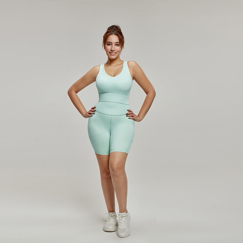 Shock-proof fixed cup to cover secondary breasts, enlarged yoga wear bra fitness vest