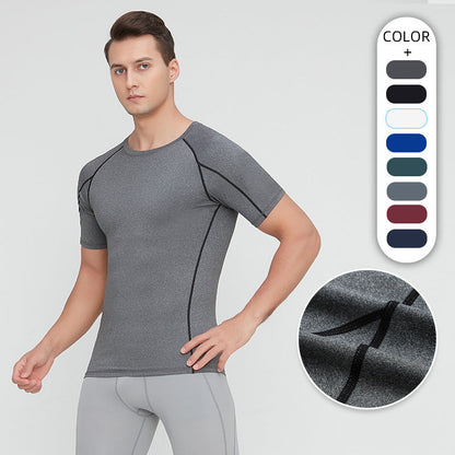Men's Quick Dry Short Sleeve Fitness T-Shirt for Running  Marathon Workout Training Featherun