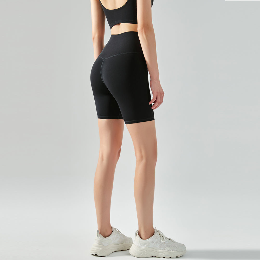 Yoga shorts summer high-waisted seamless fitness sports tight capris yoga long shorts Featherun
