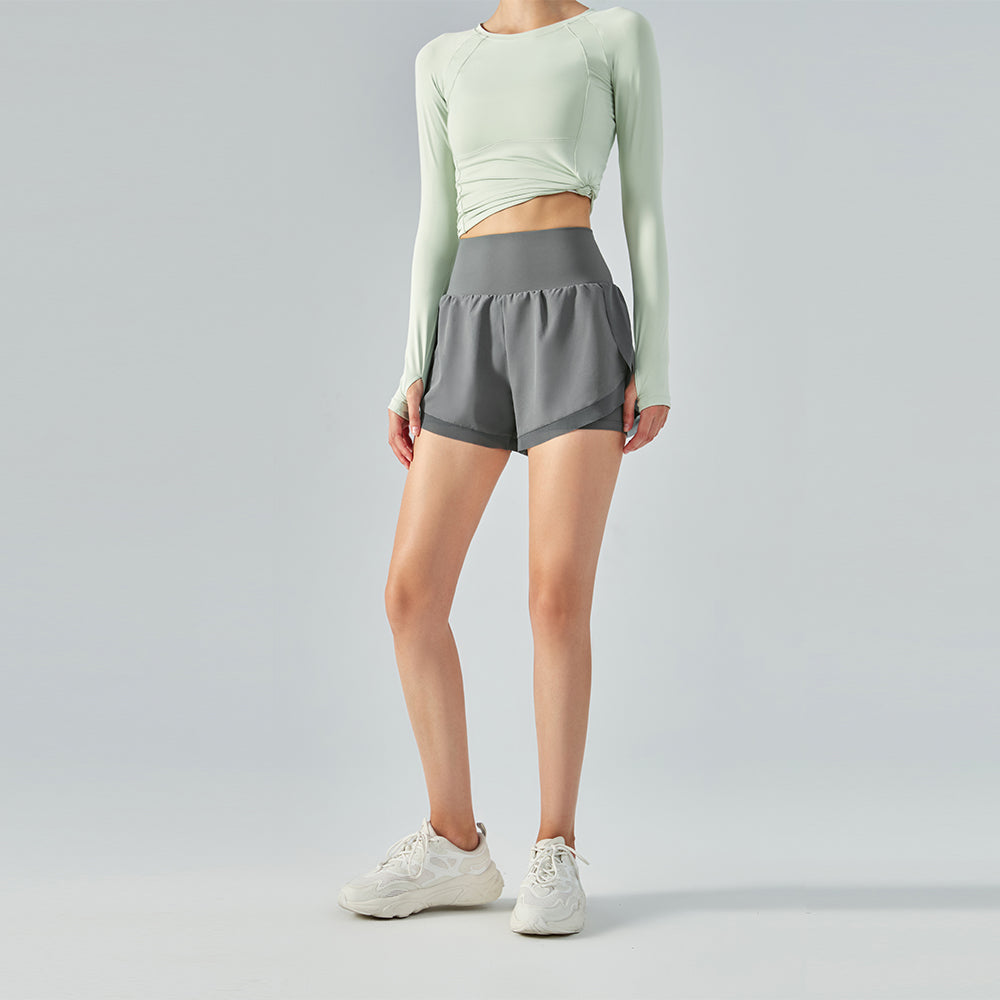 Anti-exposure sports shorts summer loose running fitness short casual high-waisted pants