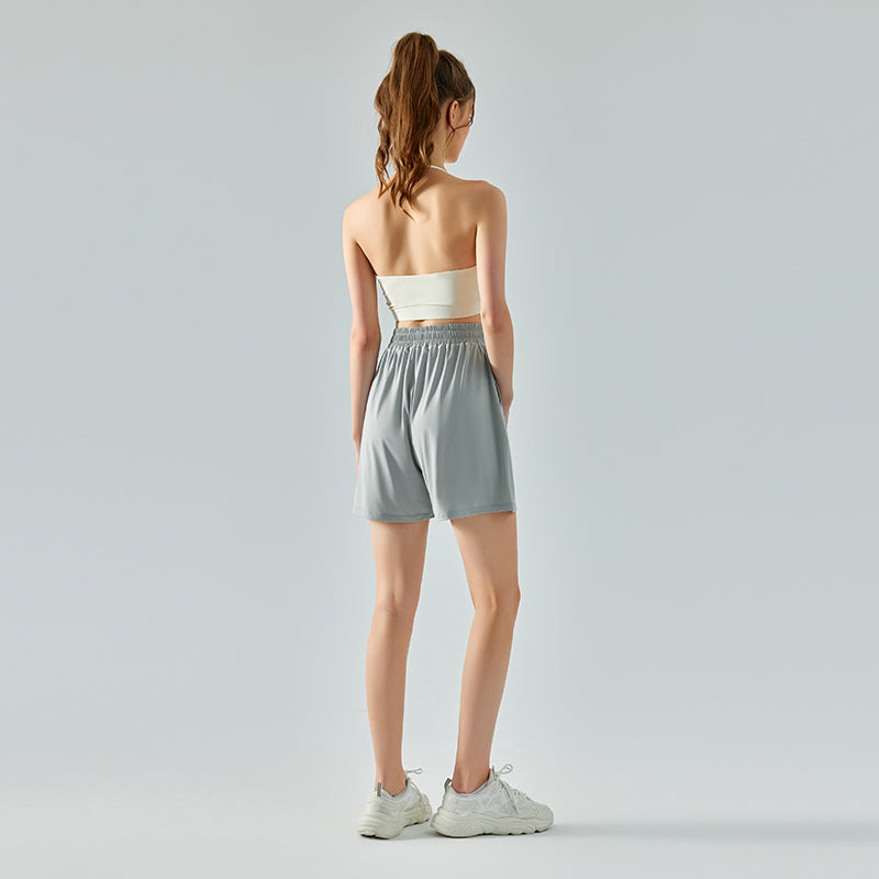 Women  Cooling Sports Shorts  Elastic Ice Silk Loose  Fitness Sun-Protective Shorts Featherun