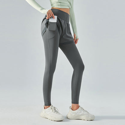Two Piece  dress Pants Women's Thin High Waist Hip Lifting Sports Fitness Pants Featherun