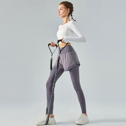 Two Piece  dress Pants Women's Thin High Waist Hip Lifting Sports Fitness Pants Featherun