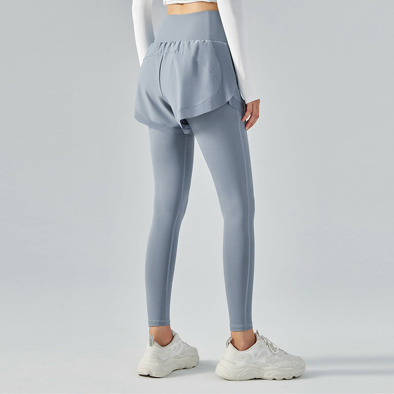 Two Piece  dress Pants Women's Thin High Waist Hip Lifting Sports Fitness Pants Featherun