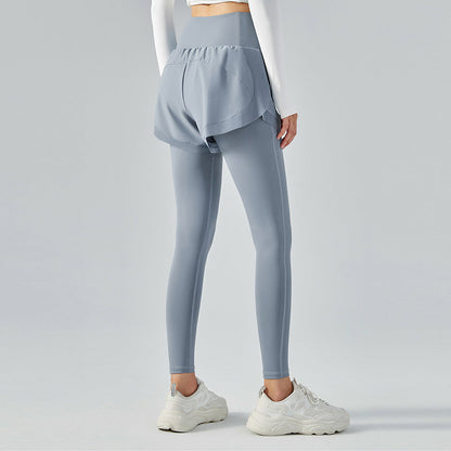 Two Piece  dress Pants Women's Thin High Waist Hip Lifting Sports Fitness Pants Featherun