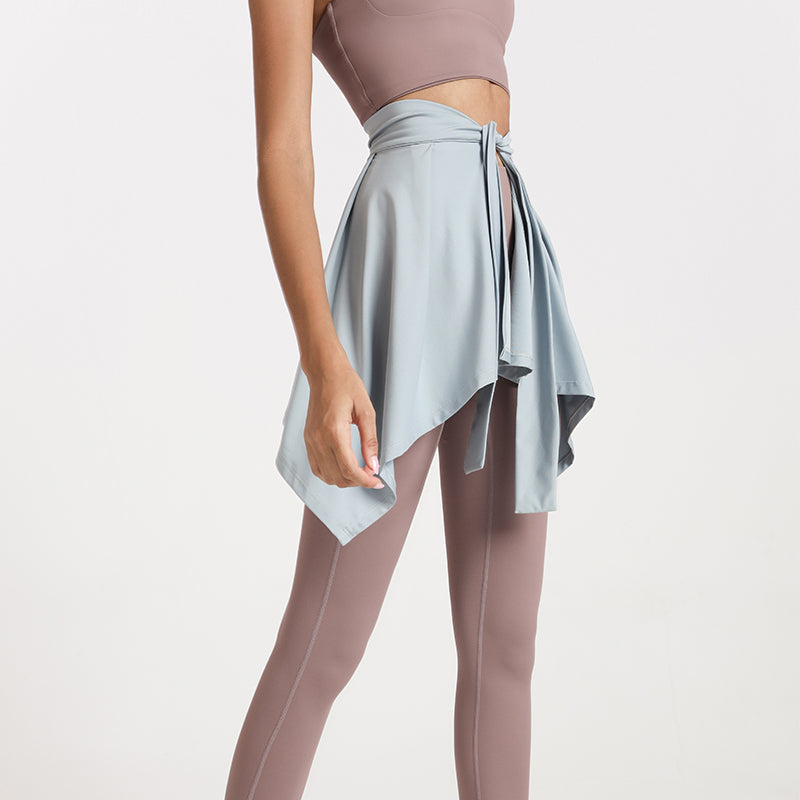 Sports yoga short anti-naked butt straps one-piece skirt hip covering wear Featherun