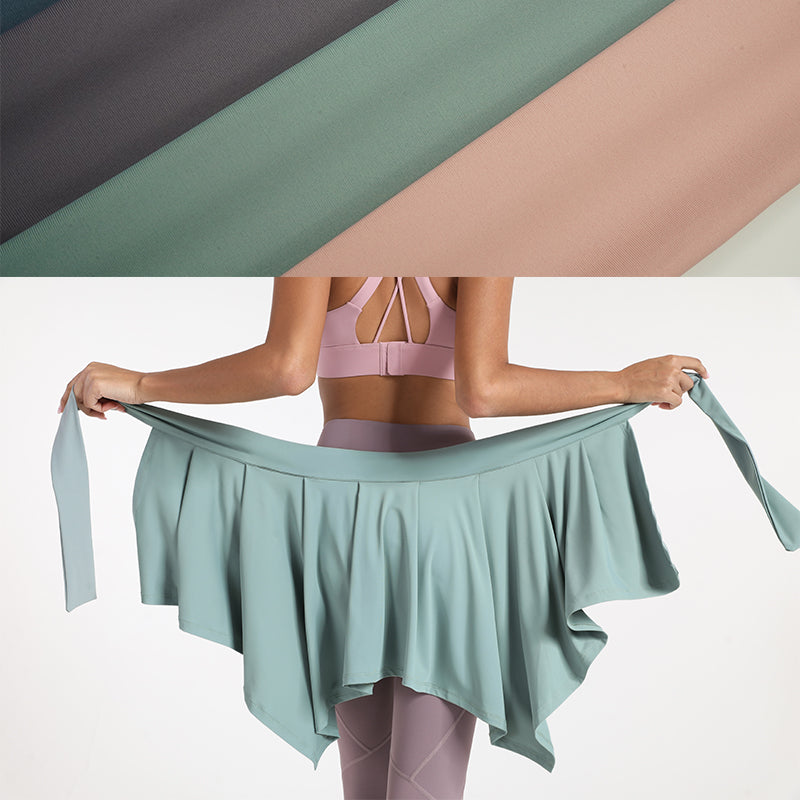 Sports yoga short anti-naked butt straps one-piece skirt hip covering wear Featherun