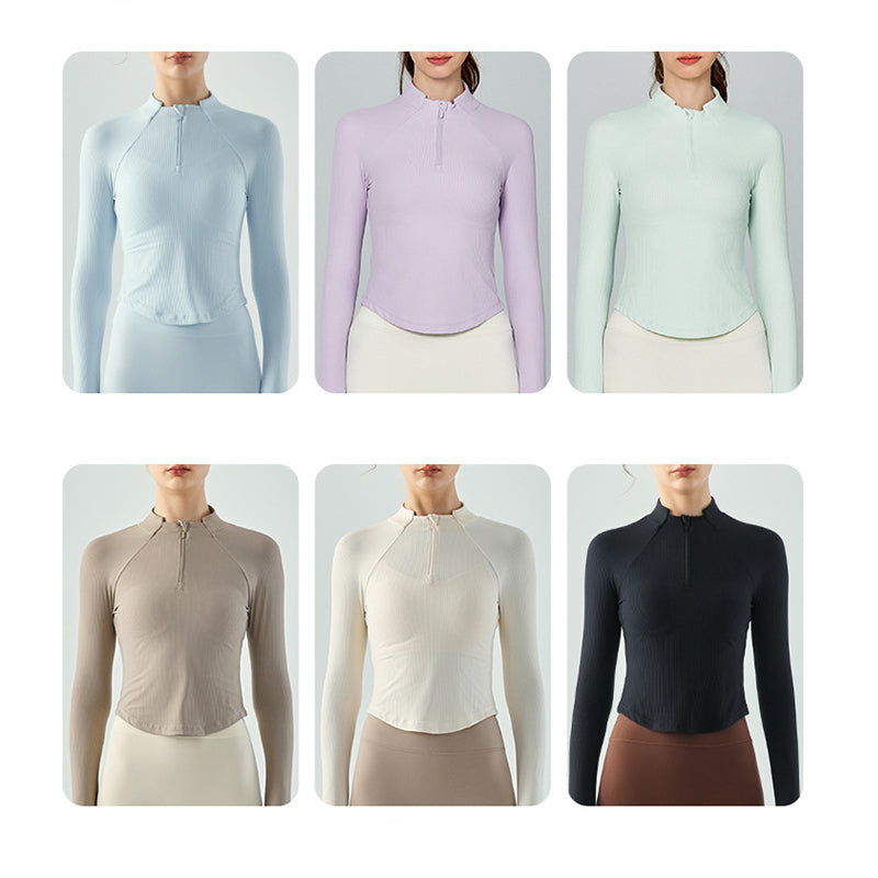 Yoga clothing long sleeve women slim sports top shirt breathable fitness clothing jacket