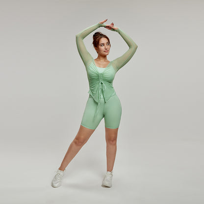 Yoga tops  blouses  waist slimming  long sleeves breathable shirt