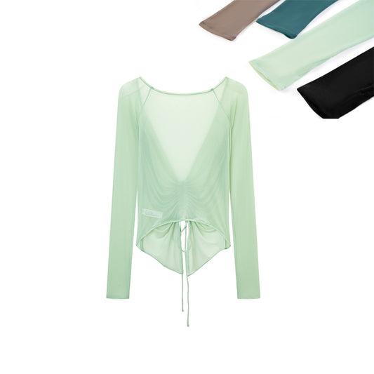 Yoga tops  blouses  waist slimming  long sleeves breathable shirt