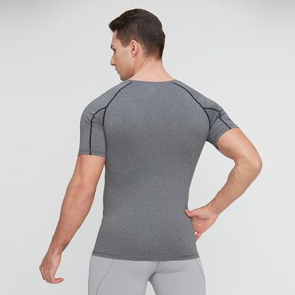 Men's Quick Dry Short Sleeve Fitness T-Shirt for Running  Marathon Workout Training Featherun
