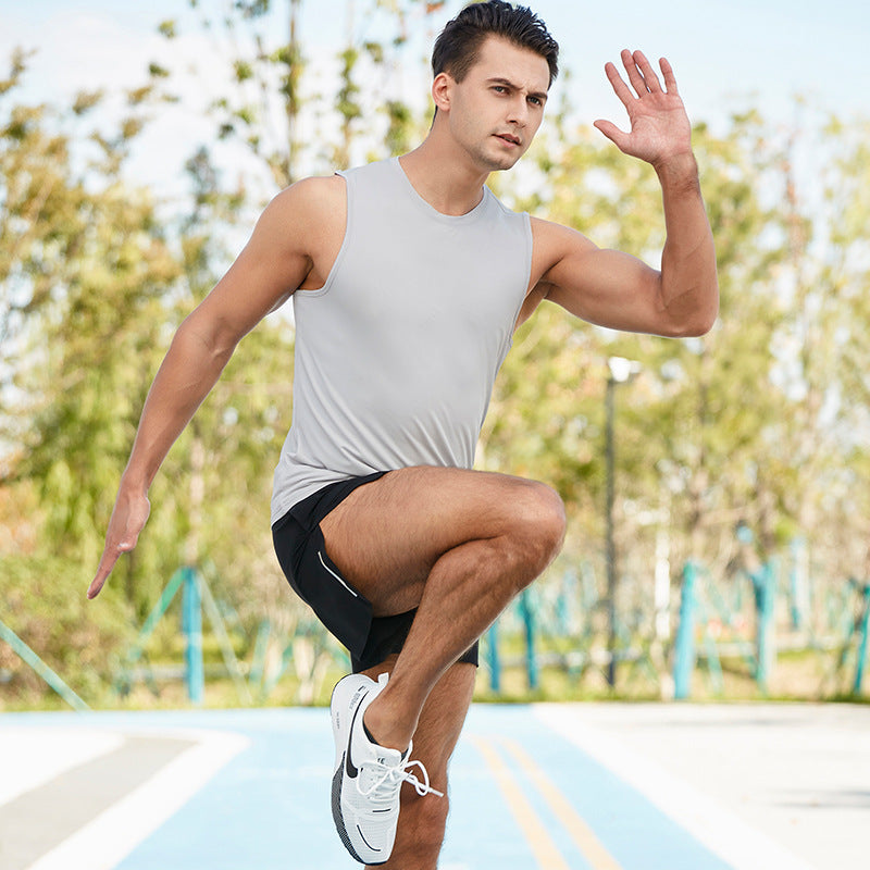 Men's Sleeveless Athletic Tank Top Quick Dry Vest for Gym Fitness Marathon Basketball