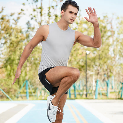 Men's Sleeveless Athletic Tank Top Quick Dry Vest for Gym Fitness Marathon Basketball