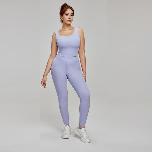 Plus size yoga clothing vest American  new sister fitness sports back