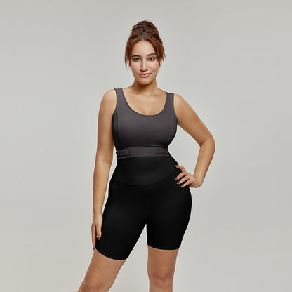 Waist-adjustable yoga vest with chest pads back-beautifying sports vest to cover side breasts