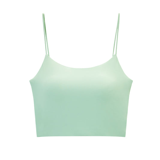 Large size  thin straps camisole with padded women's fitness bra