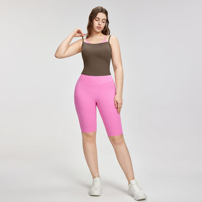 Large size camisole women's outer wear fake two-piece contrasting color Pilates yoga clothes