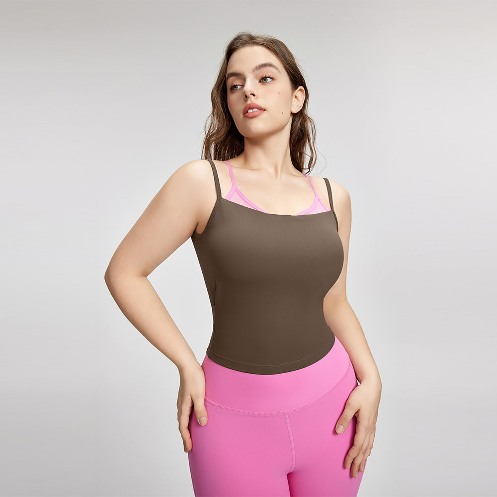 Large size camisole women's outer wear fake two-piece contrasting color Pilates yoga clothes