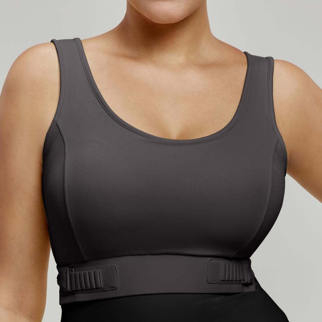 Waist-adjustable yoga vest with chest pads back-beautifying sports vest to cover side breasts