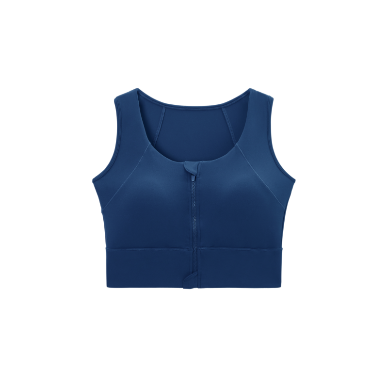 Zipper bra plus size yoga vest water drop cup fat sports bra