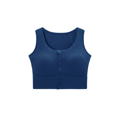 Zipper bra plus size yoga vest water drop cup fat sports bra