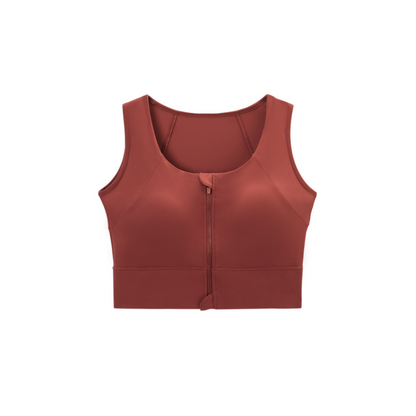 Zipper bra plus size yoga vest water drop cup fat sports bra