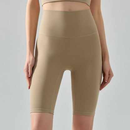 Nude-feeling Cool tight pant cycling butt-lifting fitness high-waisted sports shorts