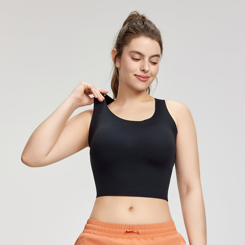 Girls plus size sports bra with removable chest pads and glue fit  running vest