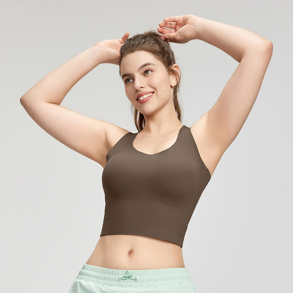 Girls plus size sports bra with removable chest pads and glue fit  running vest