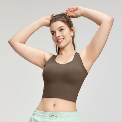 Girls plus size sports bra with removable chest pads and glue fit  running vest