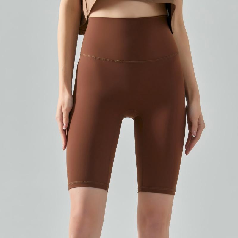 Nude-feeling Cool tight pant cycling butt-lifting fitness high-waisted sports shorts