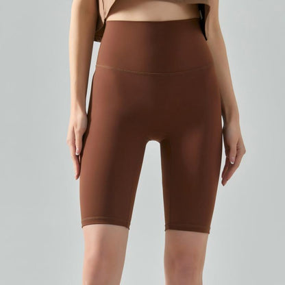 Nude-feeling Cool tight pant cycling butt-lifting fitness high-waisted sports shorts