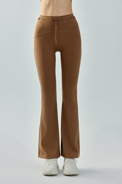 High-waisted drawstring flared pants nude-feeling slim-fitting yoga pants for women