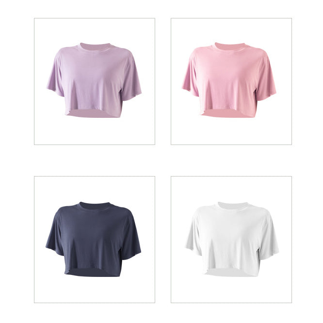 Summer Tops women running exercises midriff-baring short sleeve T-shirts Featherun