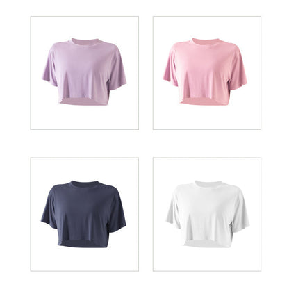 Summer Tops women running exercises midriff-baring short sleeve T-shirts Featherun