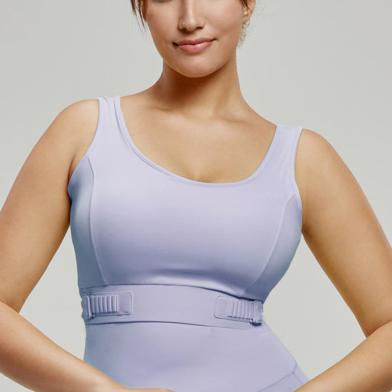 Waist-adjustable yoga vest with chest pads back-beautifying sports vest to cover side breasts