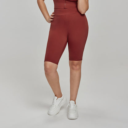 Large size sports Fifth shorts high waist 7A antibacterial cycling pants girl yoga pant Featherun