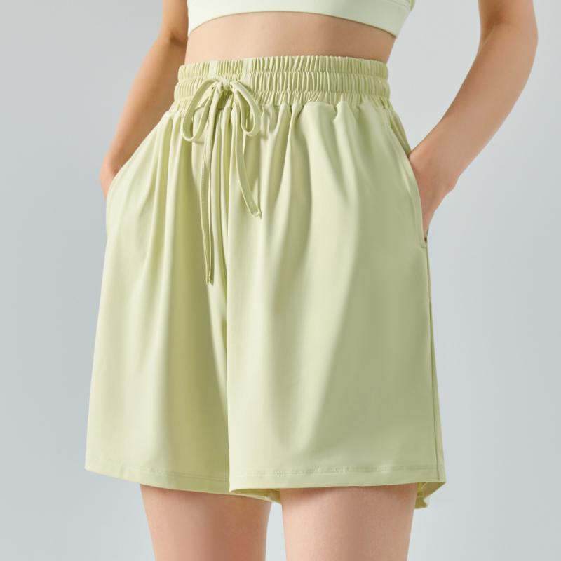 Women  Cooling Sports Shorts  Elastic Ice Silk Loose  Fitness Sun-Protective Shorts Featherun