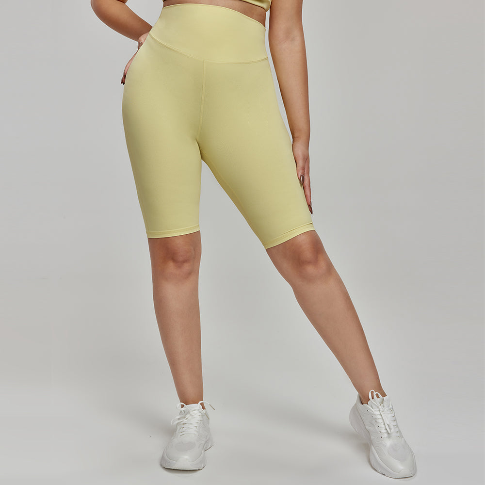 Large size sports Fifth shorts high waist 7A antibacterial cycling pants girl yoga pant Featherun