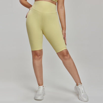 Large size sports Fifth shorts high waist 7A antibacterial cycling pants girl yoga pant Featherun