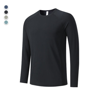 Men's Ice Silk Long Sleeve Sports T-Shirt Quick Dry  Stretch  Outdoor Training Featherun