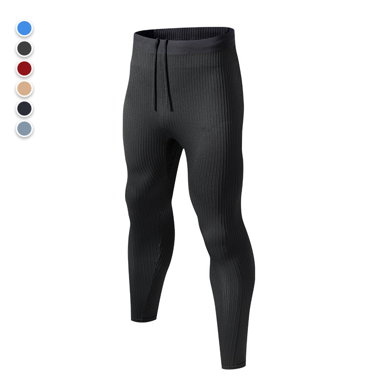 New Men's Running Compression Pants Quick Dry Stretch Waist Phone Pocket for Athletic Training Featherun