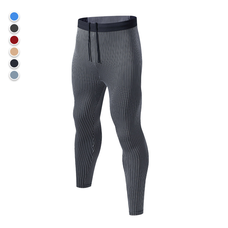 New Men's Running Compression Pants Quick Dry Stretch Waist Phone Pocket for Athletic Training Featherun