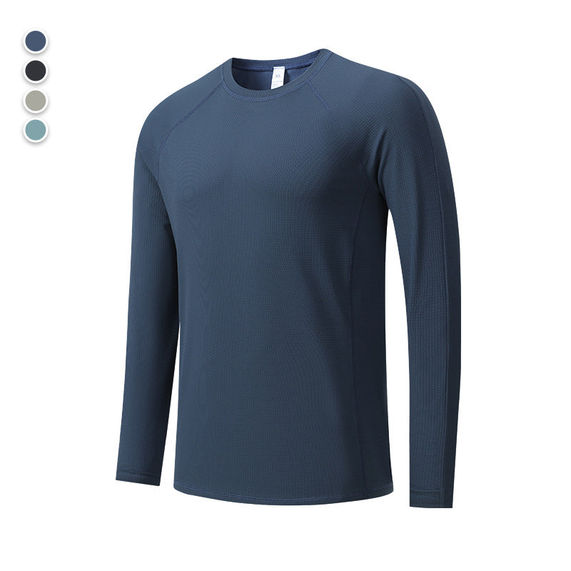 Men's Ice Silk Long Sleeve Sports T-Shirt Quick Dry  Stretch  Outdoor Training Featherun