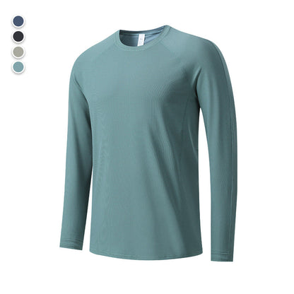 Men's Ice Silk Long Sleeve Sports T-Shirt Quick Dry  Stretch  Outdoor Training Featherun