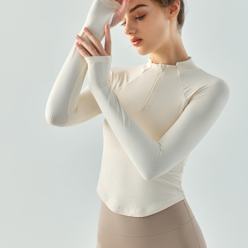 Yoga clothing long sleeve women slim sports top shirt breathable fitness clothing jacket